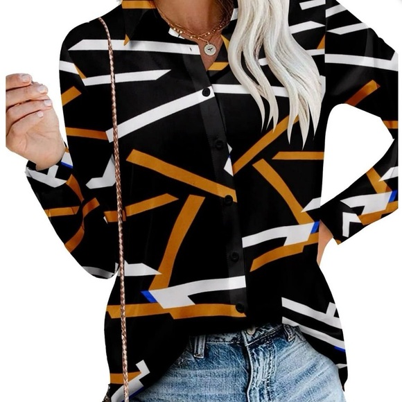 ✨ Magritta Women’s Button-Down Blouse | Casual Loose Fit | Long Sleeve | Sz S ✨ - Picture 5 of 7